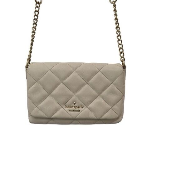 Kate Spade NY Emerson Place Mini Vivenna  Nude Quilted Leather Crossbody Bag - Picture 1 of 7